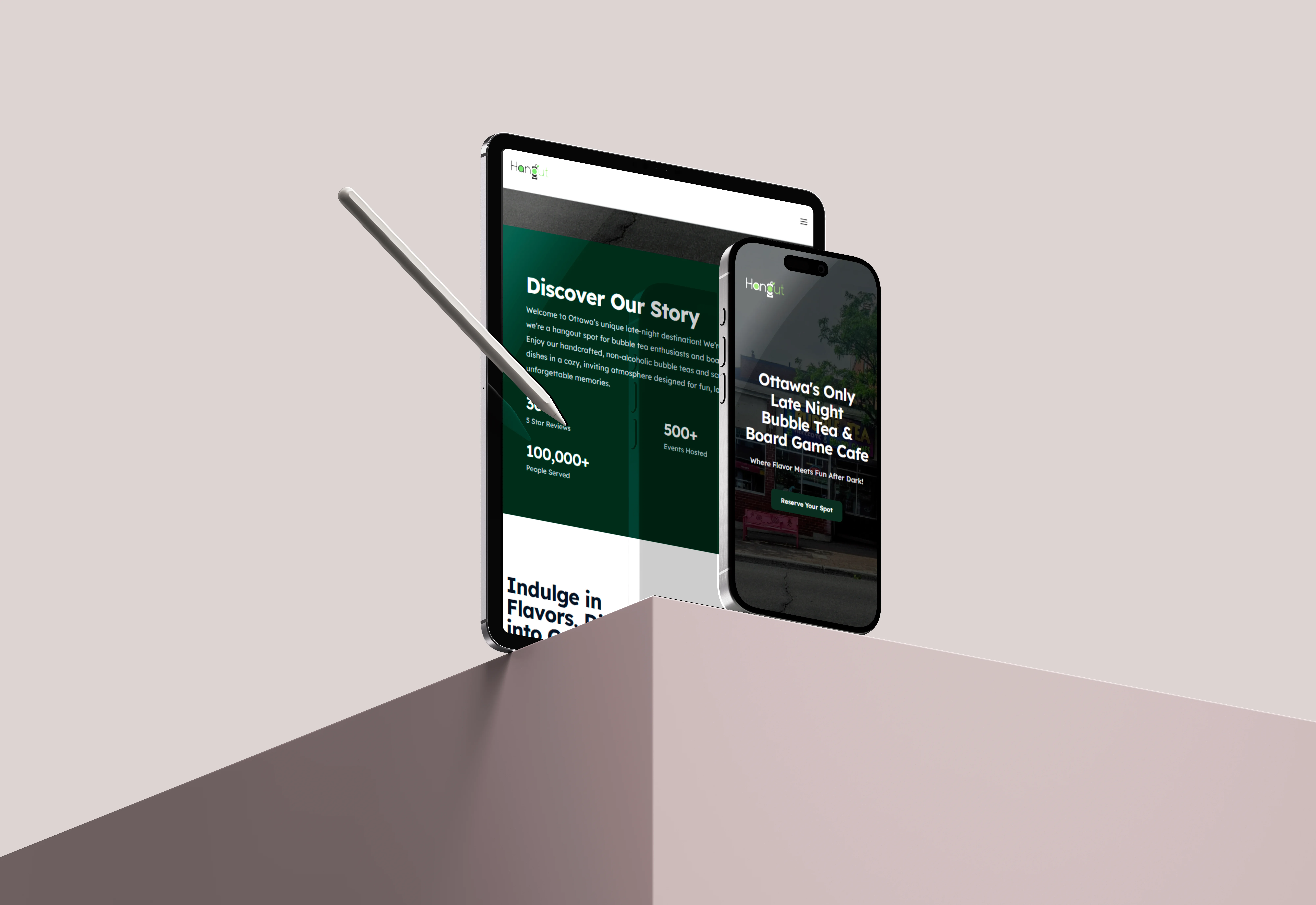 Hangout Cafe mobile ordering experience
